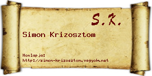 Simon Krizosztom névjegykártya
